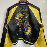 【曜日割引対象外】 ヴィンテージ vintage 50's Souvenir Jacket KOREA SPEED バタフライZIP スカジャン ジャケット ブラック 201MT-3859 VB