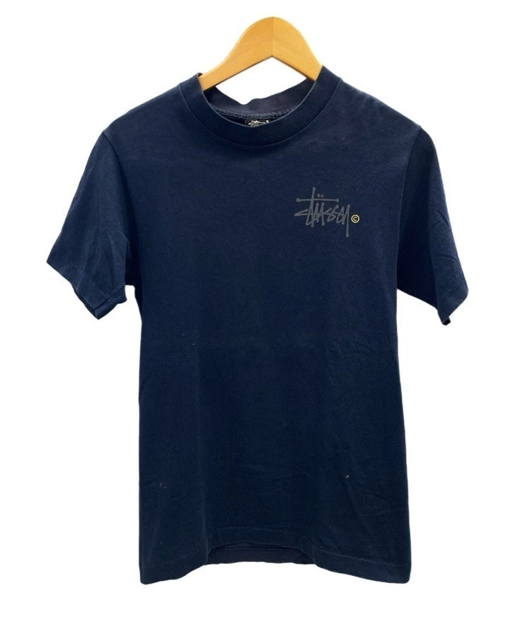 ステューシー STUSSY 80s 80's stock logo ストックロゴ 黒タグ OLD 半袖 MADE IN USA アメリカ製 Tシャツ  ロゴ ネイビー Sサイズ 101MT-2515 | 古着通販のドンドンサガール