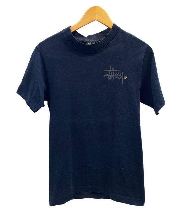 ステューシー STUSSY 80s 80's stock logo ストックロゴ 黒タグ OLD 半袖 MADE IN USA アメリカ製 Tシャツ ロゴ ネイビー Sサイズ 101MT-2515