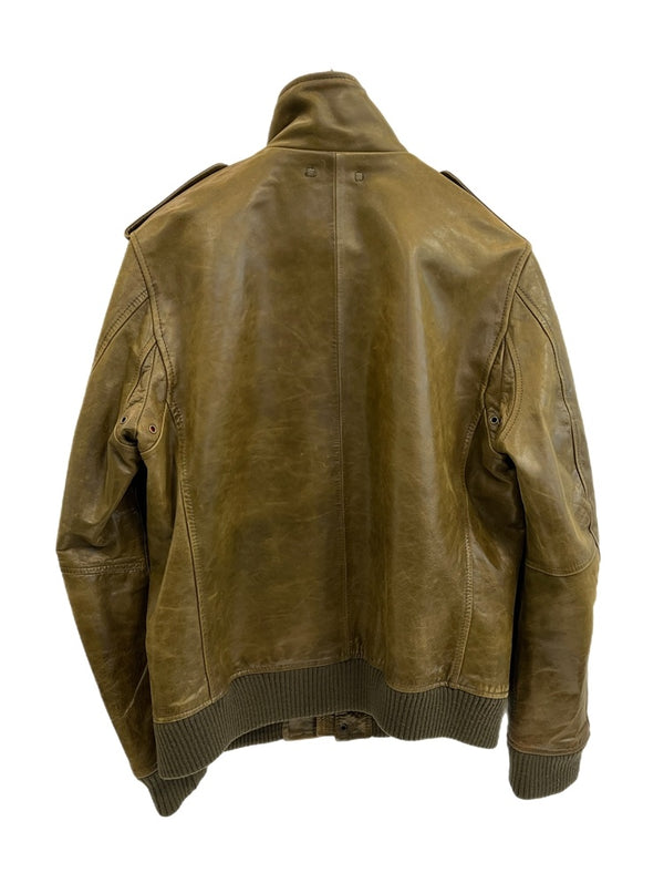 アヴィレックス AVIREX レザー フルジップ フライト ジャケット オリーブ 6181019 XL ジャケット カーキ LLサイズ 101MT-5092