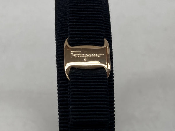 サルヴァトーレフェラガモ Salvatore Ferragamo ヴァラリボン コットン メタル カチューシャ ヘアアクセサリー クラシカル フェミニン イタリア製 BLACK 黒 340086 レディース その他 ロゴ ブラック 104H-35
