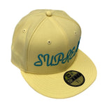 シュプリーム SUPREME Script NEW ERA PALE YELLOW ニューエラ ロゴ刺繍 帽子 メンズ帽子 キャップ イエロー 101hat-100