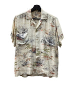 ヴィンテージ vintage 60s 60年代 PENNY'S ペニーズ 和柄 アロハシャツ オープンカラー 開襟 Made in Japan 生成り 半袖シャツ 総柄 マルチカラー Sサイズ 104MT-1832