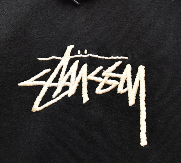 ステューシー STUSSY STOCK LOGO HOODIE ストック ロゴ フーディー センターロゴ 刺繍 プルオーバー  XL パーカ ブラック LLサイズ 103MT-2418
