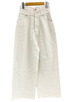 エイミーイストワール EIMY ISTOIRE drop pattern デニムパンツ ドロップパターン ラインストーン ビジュー ハイウエスト ワイド ホワイトデニム デニム ホワイト Mサイズ 101LB-31