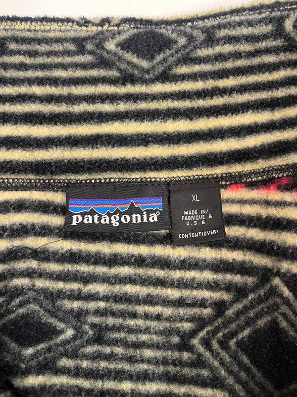パタゴニア PATAGONIA 98年製 90s 90's USA製 ブルズアイ柄 ハーフジップ フリース プルオーバージャケット 総柄 10457 XL ジャケット マルチカラー 101MT-4802