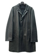 ケンゾー KENZO HOMME LEATHER LONG COAT レザー ロング コート ボタン アーカイブ 本革 アウター ジャケット 黒 ジャケット 無地 ブラック Lサイズ 104MT-1794