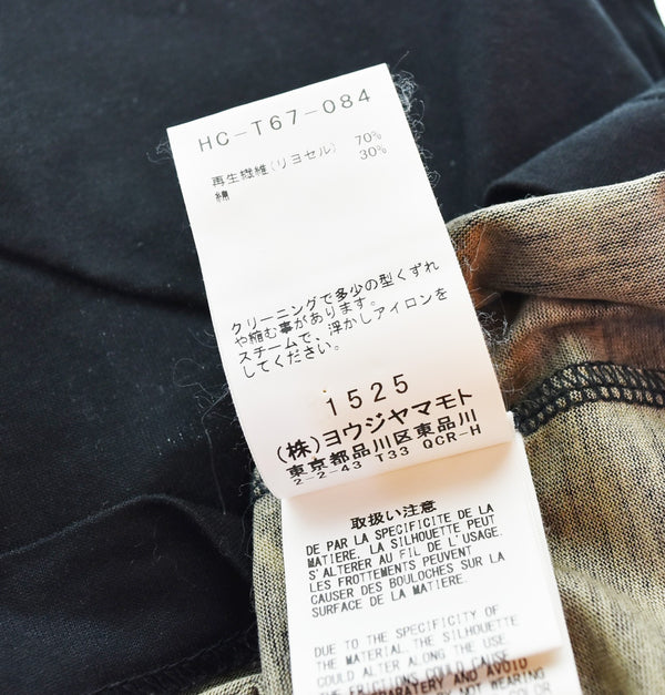 ヨウジヤマモト YOHJI YAMAMOTO BLACK Scandal Yohji Yamamoto 19awバッファローオーバーサイズ Tシャツ HC-T67-084 3 Tシャツ ブラック 103MT-3288