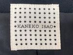 カネコイサオ KANEKO ISAO JACKET ノーカラー ピコフリル フロントボタン 肩パット フォーマル レトロ キュプラ BLACK 黒 K44FJ10 ジャケット ブラック 104LT-203
