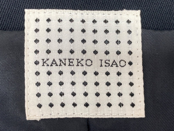 カネコイサオ KANEKO ISAO JACKET ノーカラー ピコフリル フロントボタン 肩パット フォーマル レトロ キュプラ BLACK 黒 K44FJ10 ジャケット ブラック 104LT-203