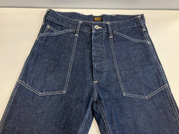 クーティー COOTIE PRODUCTIONS シンチバック デニム ワークパンツ ペインターパンツ ベイカーパンツ マリンパンツ ボタンフライ パッチポケット デニム ブルー Mサイズ 101MB-626