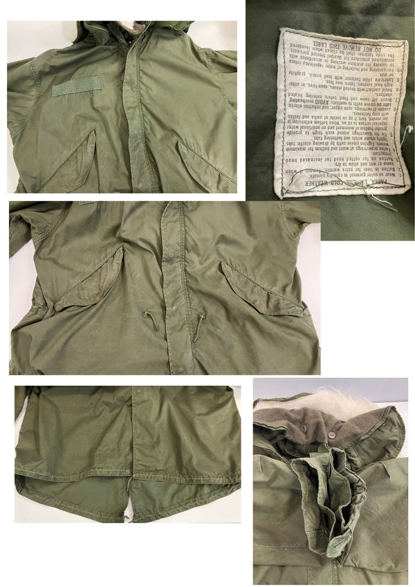 ミリタリー military 70's 70年代 US ARMY 米軍 実物 M-65 フィッシュテールパーカー モッズコート ブラスジッパー シェル フード VINTAGE ヴィンテージ MEDIUM-REGULAR コート カーキ 101MT-4901
