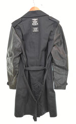 ディーゼル DIESEL 袖レザー切替 トレンチコート ジャケット ブラック Mサイズ 103MT-3237