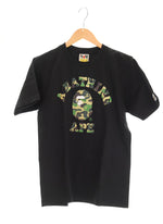 アベイシングエイプ A Bathing Ape CAMO COLLEGE TEE-カモ カレッジ T シャツ 黒 001TEK801005M Tシャツ ブラック Sサイズ 103MT-1591