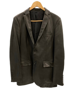 バーバリー Burberry BLACK LABEL ブラックレーベル レザージャケット 本革 羊革 黒 ジャケット ブラック Lサイズ 101MT-3389