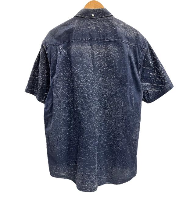 シュプリーム SUPREME  Acid Shirt 13SS アシッドシャツ シワ加工 ボタンダウンシャツ ネイビー XL 半袖シャツ ネイビー LLサイズ 101MT-4749