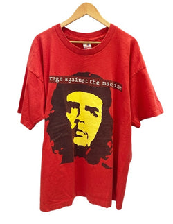 バンドTシャツ BAND-T 90s RAGE AGAINST THE MACHINE レイジ アゲインスト ザ マシーン ヴィンテージTシャツ 赤 袖シングル XL Tシャツ プリント レッド LLサイズ 101MT-2385