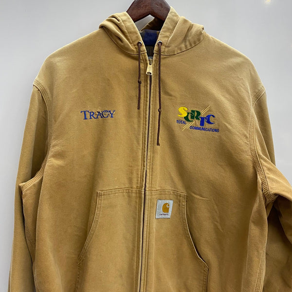 【曜日割引対象外】 カーハート Carhartt アクティブジャケット パーカー 裏地チェック ダック ジャケット ベージュ 201MT-4467 VB