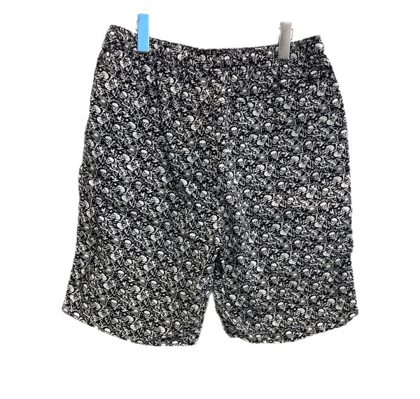 ステューシー STUSSY 19ss Bones Beach Short 80's復刻 スカル ボーン 総柄 ビーチショーツ ショートパンツ ハーフパンツ ブラック Mサイズ 101MB-611
