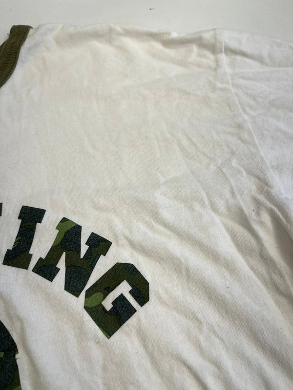 ア ベイシング エイプ A BATHING APE 90s 90's 初期 1st CAMO カモフラ柄 リンガーロンT 裏原 ヴィンテージ XL ロンT ホワイト 101MT-5252