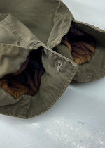 ラルフローレン RalphLauren 90s DUCK JACKET ダック ジャケット ワーク 革パッチ 襟コーデュロイ 裏地ブランケット USA製 アウター 緑 ジャケット ロゴ カーキ XLサイズ 104MT-1380