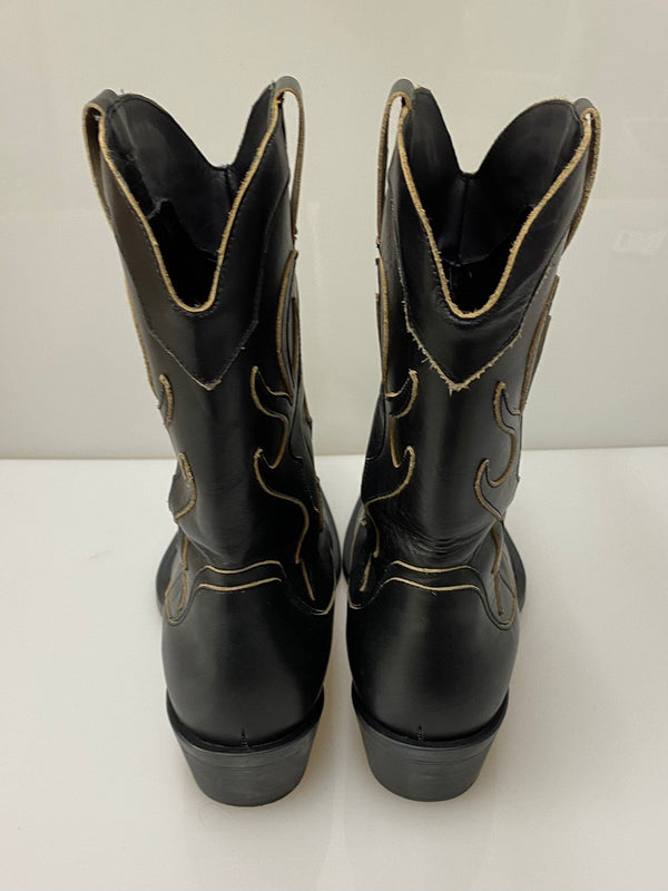 ザラ ZARA メンズ靴 ブーツ ウエスタン ブラック 42cm 201-shoes756