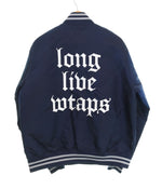 ダブルタップス WTAPS 18SS BENCH JACKET ベンチ ジャケット スタジャン サテン スタジアムジャケット  181TQDT-JKM02  1 ジャケット ネイビー 103MT-2382