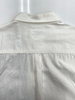 ヨウジヤマモト Yohji Yamamoto POUR HOMME PATCHWORK S/S SHIRT パッチワーク 半袖シャツ ボタン 白 紺 HU-B62-807 サイズ 2 半袖シャツ ロゴ ホワイト 104MT-1641