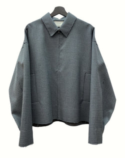 ヨーク YOKE 19AW PLAID WOOL CUT-OFF DRIZZLER JACKET ウール カットオフ ドリズラー ジャケット ジップアップ 灰 YK19AW0054B ジャケット チェック グレー Mサイズ 104MT-945