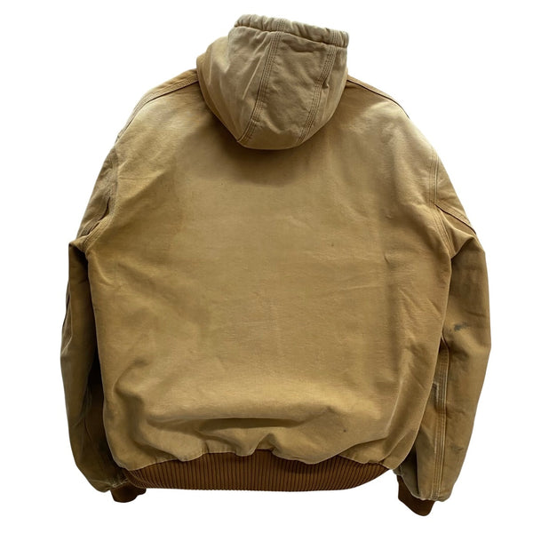 【曜日割引対象外】 カーハート Carhartt DUCK ACTIVE JACKET MADE IN USA パーカー ジャケット ベージュ Lサイズ 201MT-3874 VB