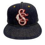 【曜日割引対象外】 【中古】ニューエラ New Era × ONE PIECE OF ROCK 8サイズ デニム 帽子 メンズ帽子 キャップ ブルー 201goods-831 VB