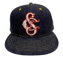 【曜日割引対象外】 【中古】ニューエラ New Era × ONE PIECE OF ROCK 8サイズ デニム 帽子 メンズ帽子 キャップ ブルー 201goods-831 VB