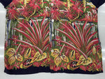 サンサーフ SUN SURF HAWAIIAN SHIRT ハワイアン シャツ アロハシャツ オープンカラー 開襟 半袖 ENCHANTING WATERFALLS 紺 M32181 B 半袖シャツ 花・植物 ネイビー Sサイズ 104MT-1746
