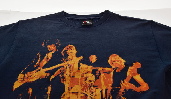 バンドTシャツ BAND-T AERO SMITH JUST PUSH PLAY WORLD TOUR エアロスミス 00's Tシャツ ネイビー Mサイズ 103MT-2605