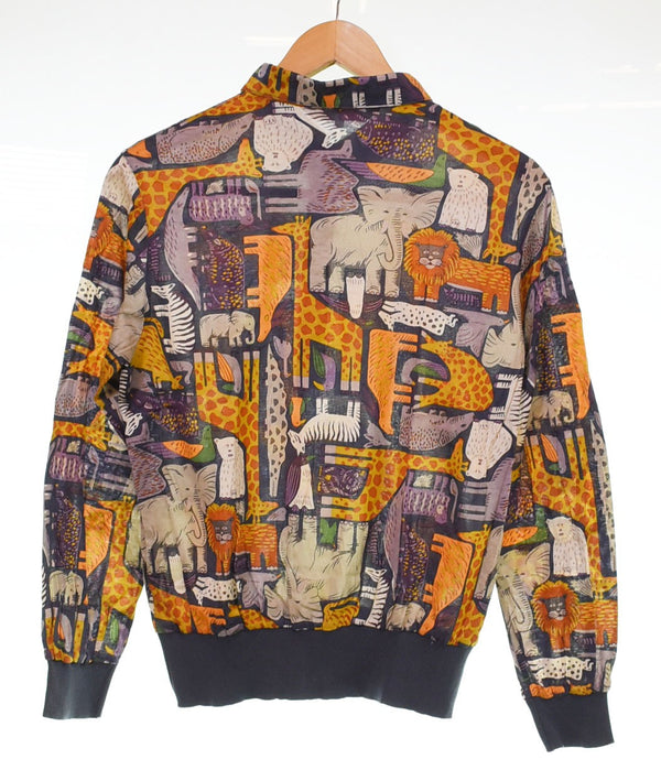 ディオール Dior 90'S 総柄 シャツ アニマル柄 Christian Dior SPORTS スポーツ ハーフボタン ラガーシャツ ポロシャツ 長袖シャツ マルチカラー Lサイズ 103LT-139