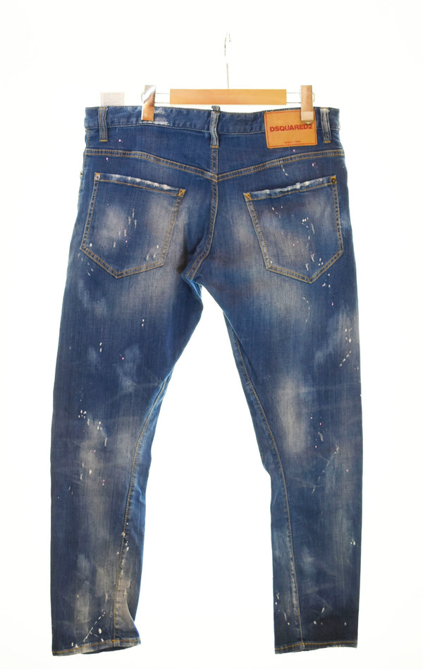 ディースクエアード DSQUARED2 SEXY TWIST JEAN USED加工 スキニー デニムパンツ 青 S71LB0476 デニム ブルー 52 103MB-170