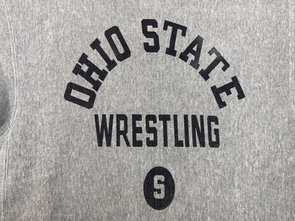 ウエアハウス WAREHOUSE BODIES 染み込み OHIO STATE オハイオ サイドリブ カレッジ 灰色 スウェット プリント グレー 104MT-2244