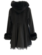 マーズ MA*RS アメーバーマーズ フリル ファー フード フレア レース 黒 地雷系 量産型 2way MA-719 コート ブラック 101LT-262