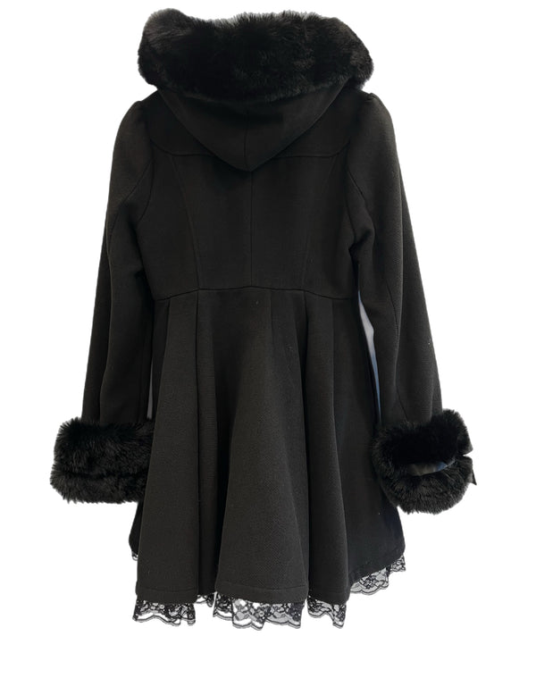 マーズ MA*RS アメーバーマーズ フリル ファー フード フレア レース 黒 地雷系 量産型 2way MA-719 コート ブラック 101LT-262