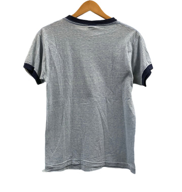 チャンピオン Champion 70's 70年代 バータグ 蝶 バタフライ DAY CAMP 染み込み プリント vintage ヴィンテージ made in USA アメリカ製 リンガーＴ Tシャツ ベージュ Mサイズ 101MT-4037