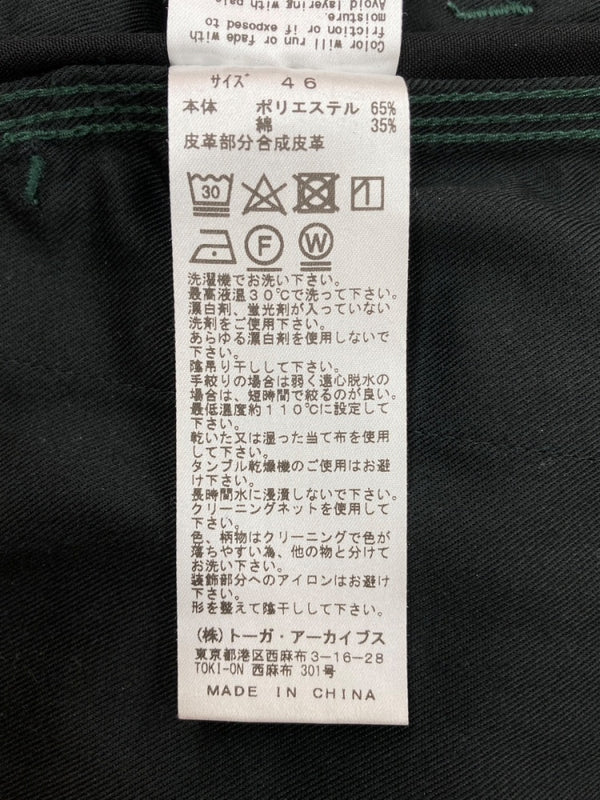 トーガ TOGA ARCHIVES × Dickies ディッキーズ 21AW Flare Pants フレア パンツ ジップフライ ワーク ウエスタン ブーツカット メタル スタッズ 黒 ロゴ TC12-FF521 ボトムスその他 ブラック サイズ 46 104MB-266