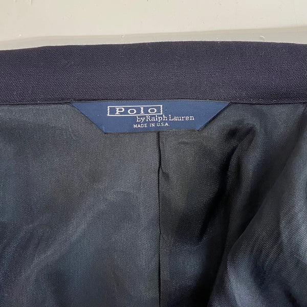 【曜日割引対象外】 ラルフローレン RALPH LAUREN 80's 90's 紺ブレ 金ボタン テーラードジャケット USA製 ジャケット ネイビー 201MT-4492 VB