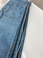 トーガ TOGA VIRILIS 21SS SIDE ZIP DENIM PANTS サイド ジップ デニム パンツ ジップフライ フレア ジーンズ インディゴ 青 無地 TV21-FF315 デニム ブルー サイズ46 104MB-396