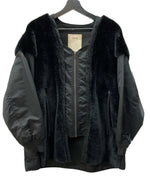 チャオパニック Ciaopanic エシンタ etsinta ファー 切替 ジャケット ジップアップ フルジップ ブルゾン ファージャケット BLACK 黒 TYZ1012207A0004 コート 無地 ブラック ONE 104LT-258