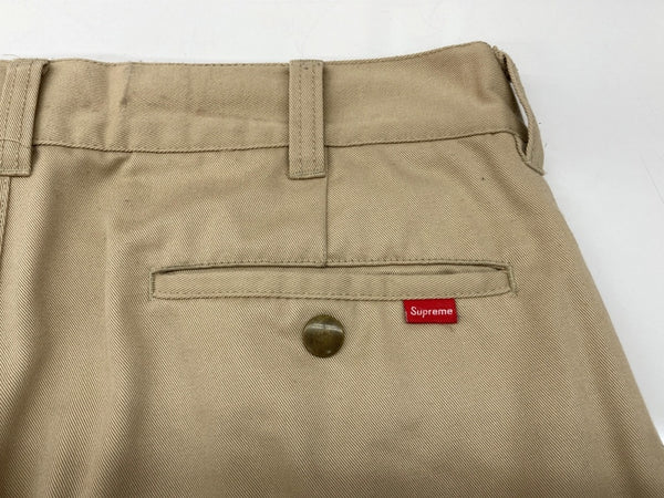 シュプリーム SUPREME WORK PANTS ワーク パンツ ジップアップ ズボン ボトムス フルレングス ポリエステル コットン メンズ BEIGE 無地 チノパン ベージュ 32 104MB-328