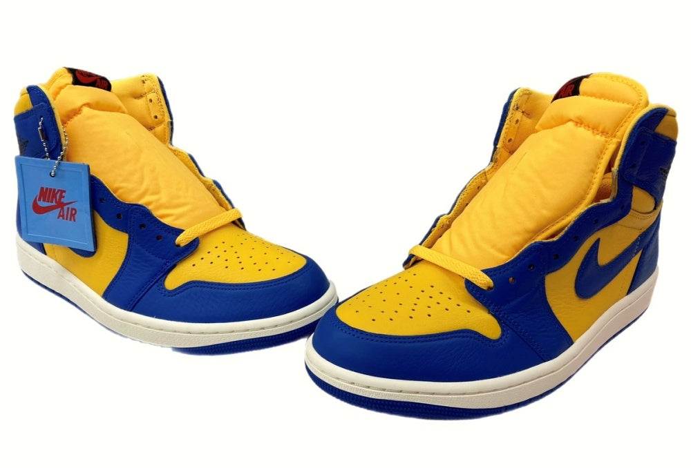 ナイキ NIKE 22年製 WMNS AIR JORDAN 1 HIGH OG REVERSE LANEY エア ジョーダン レトロ ハイ リバース  レイニー 青 黄 FD2596-700 メンズ靴 スニーカー イエロー 27.5cm 104-shoes265 | 古着通販のドンドンサガール