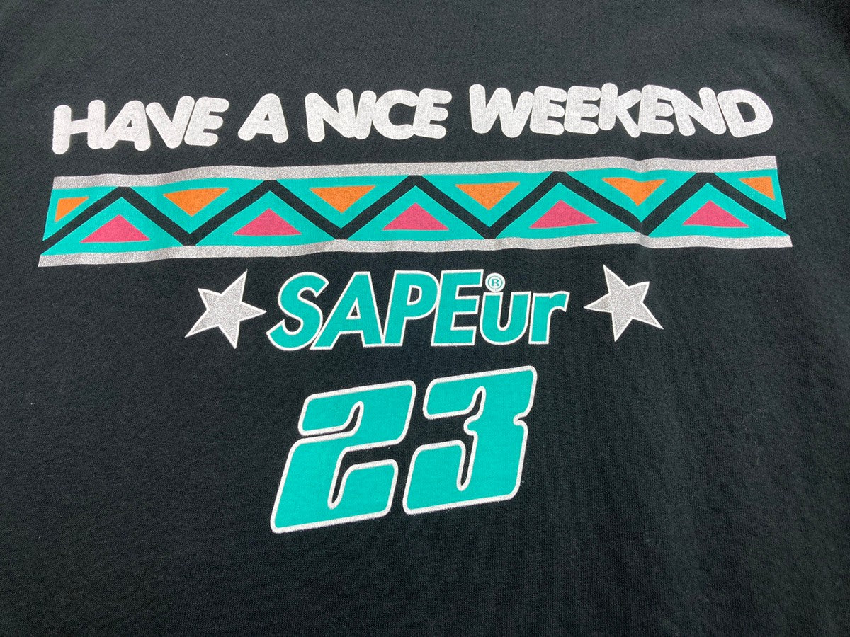 サプール SAPEur Have a Nice Weekend Tee クルーネック 黒 XXL Tシャツ プリント ブラック 104MT-143