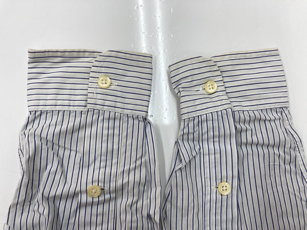 ダブルアールエル RRL 90s 90年代 三ツ星タグ STRIPE SHIRT 片ポケ ポケット  長袖シャツ ストライプ ホワイト 104MT-2062