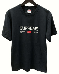 シュプリーム SUPREME 21AW Est.1994 Tee 半袖 カットソー クルーネック ロゴ USA製 BLACK 黒 Tシャツ プリント ブラック Sサイズ 104MT-495