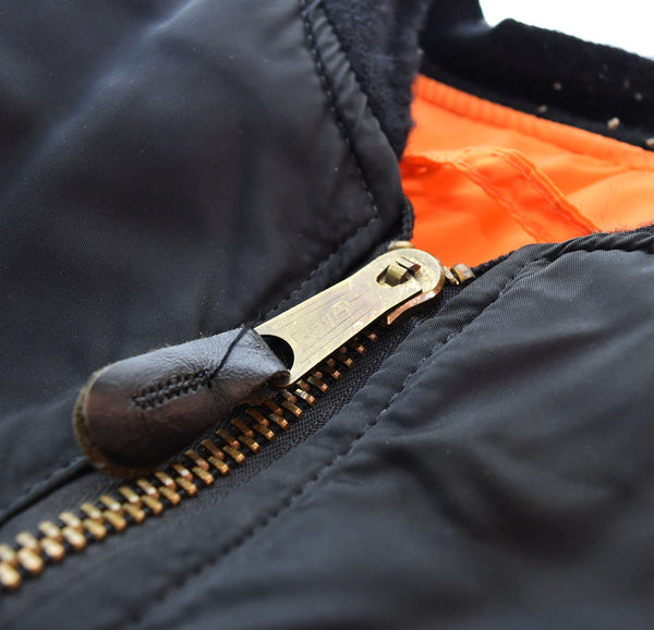 アルファ インダストリーズ ALPHA INDUSTRIES 90s 90's MA-1 フライト ジャケット IDEAL ZIP  90年代 USA製 0615-00-573-8335 ジャケット ブラック Lサイズ 103MT-2579